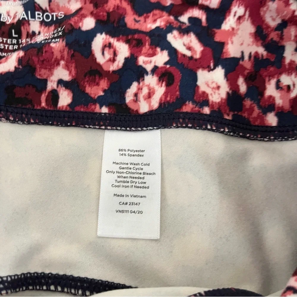 T by Talbots Navy Rose Floral UPF 50 Protection Leggings